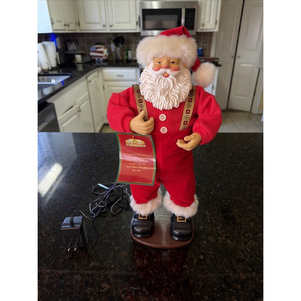 Rock Santa Collectibles Jingle Bell Rock Santa Christmas Decor Not Working READ